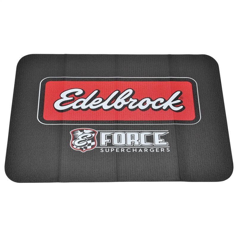 Edelbrock Racing Fender Cover - PVC Foam Mat - 2 Color Printed Edelbrock Racing Logo - Corvette Realm