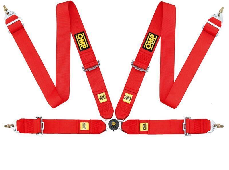 OMP Safety Harness First 3In 4 Points Red Fia 8854/98 - Corvette Realm