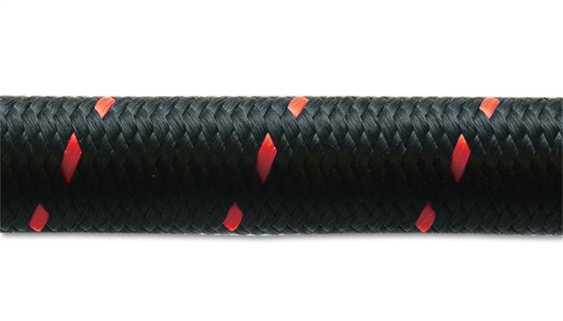 Vibrant -10 AN Two-Tone Black/Red Nylon Braided Flex Hose (2 foot roll) - Corvette Realm