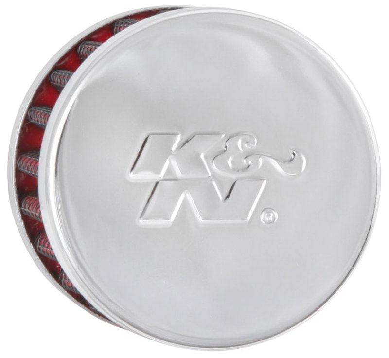 K&N Steel Base Chrome Top Crankcase Vent Filter 1/2in. Vent / 2in. OD / 1-1/2in. Height - Corvette Realm