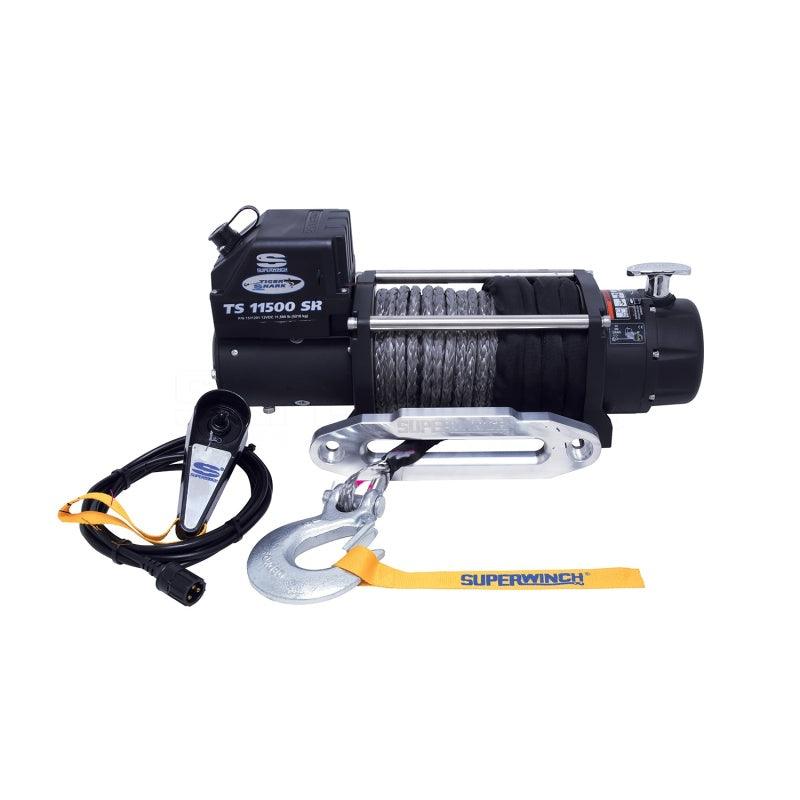 Superwinch 11500 LBS 12V DC 3/8in x 80ft Synthetic Rope Tiger Shark 11500 Winch - Corvette Realm