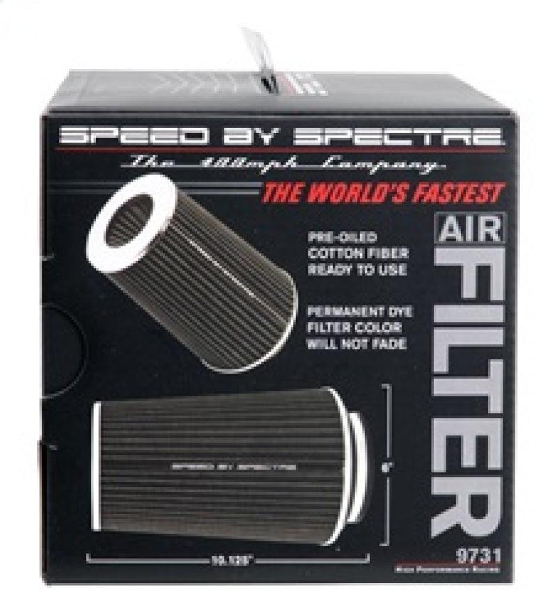 Spectre Adjustable Conical Air Filter 9-1/2in. Tall (Fits 3in. / 3-1/2in. / 4in. Tubes) - Black - Corvette Realm