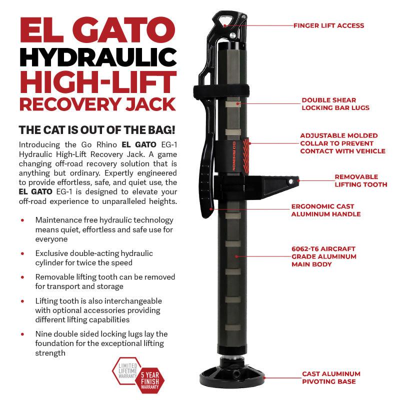 Go Rhino Xventure Gear EG1 El Gato Hydraulic Jack - Graphite - Corvette Realm