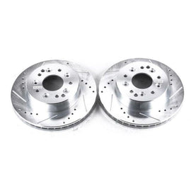 Power Stop 63-82 Chevrolet Corvette Rear Evolution Drilled & Slotted Rotors - Pair - Corvette Realm