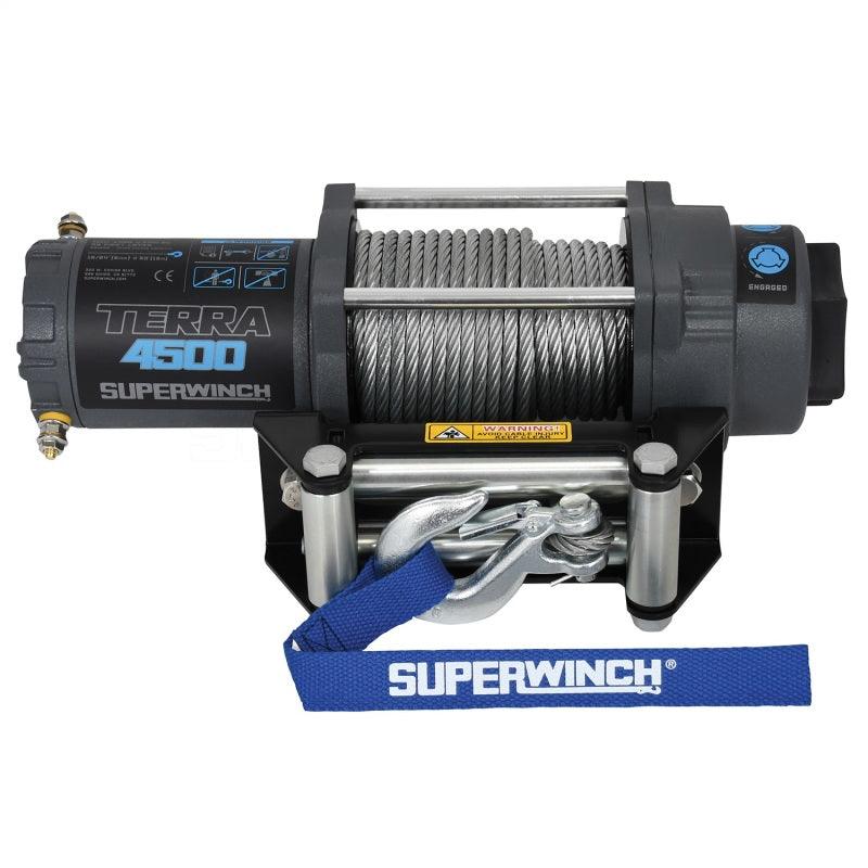 Superwinch 4500 LBS 12V DC 15/64in x 50ft Steel Rope Terra 4500 Winch - Gray Wrinkle - Corvette Realm