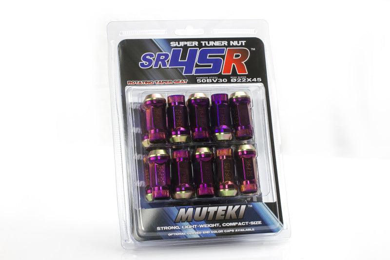 Wheel Mate Muteki HR38 Open End Lug Nuts 12x1.50 Black Chrome / Yellow Ring - Corvette Realm