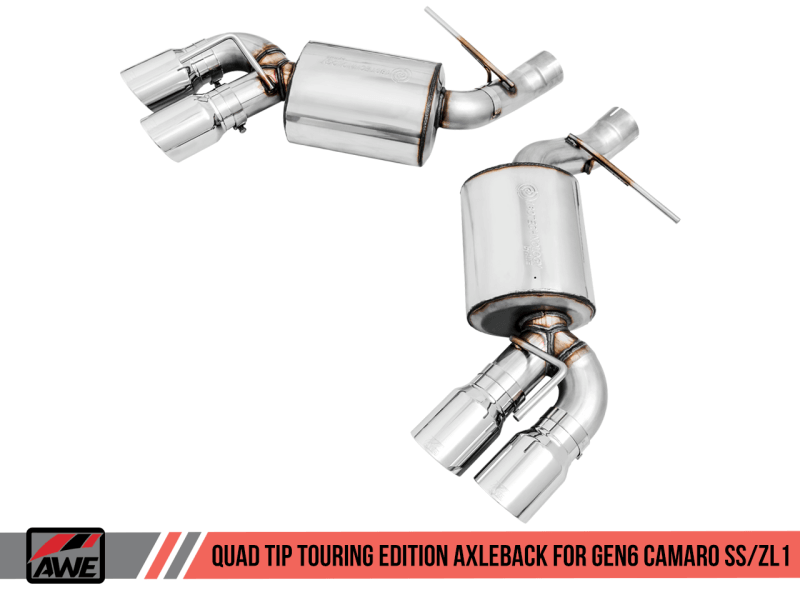 AWE Tuning 16-19 Chevrolet Camaro SS Axle-back Exhaust - Touring Edition (Quad Chrome Silver Tips) - Corvette Realm