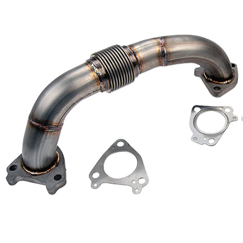 Wehrli 01-16 Chevrolet 6.6L Duramax 2in Stainless Driver Side Up Pipe w/Gaskets (Single/Twin Turbo) - Corvette Realm