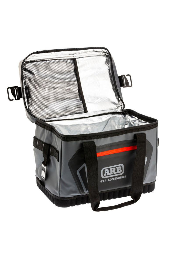 ARB Cooler Bag Charcoal w/ Red Highlights 15in L x 11in W x 9in H Holds 22 Cans - Corvette Realm