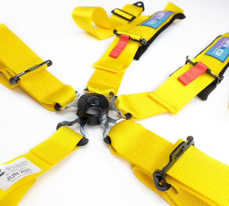 NRG 5PT 3in. Seat Belt Harness / Cam Lock - Yellow - Corvette Realm