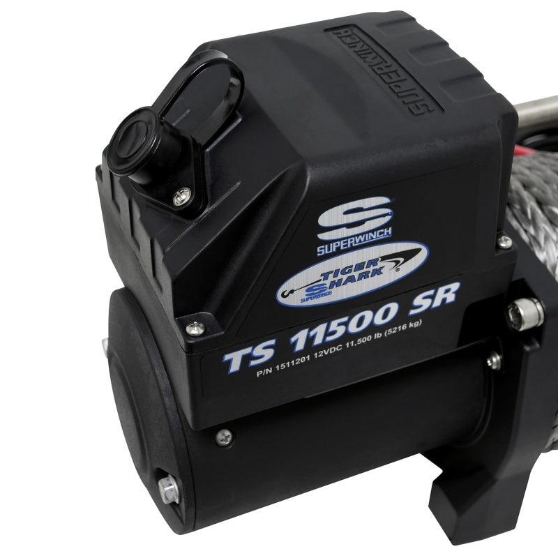 Superwinch 11500 LBS 12V DC 3/8in x 80ft Synthetic Rope Tiger Shark 11500 Winch - Corvette Realm