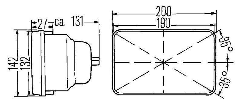 Hella E-Code 5in x 7in H4 Conversion Headlamp Kit - Corvette Realm