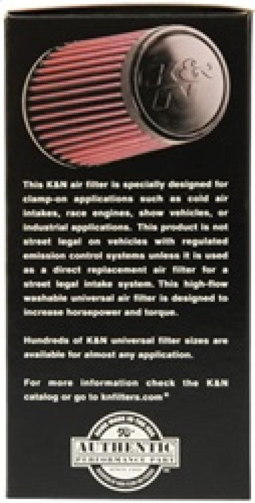 K&N Filter Universal Rubber Filter 3 1/2 inch Flange 4 5/8 inch Base 3 1/2 inch Top 7 inch Height - Corvette Realm