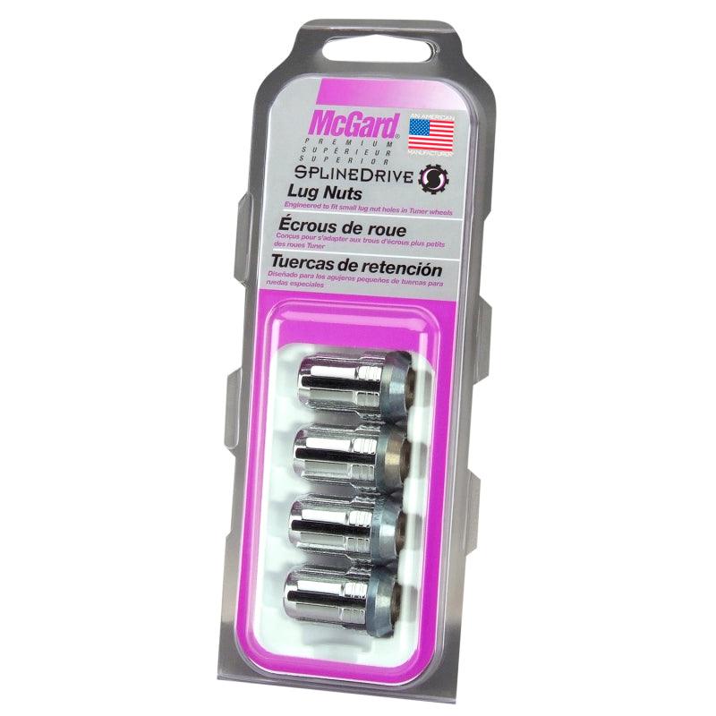 McGard SplineDrive Lug Nut (Cone Seat) M12X1.5 / 1.24in. Length (4-Pack) - Chrome (Req. Tool) - Corvette Realm