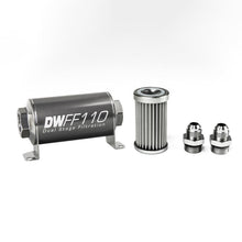Load image into Gallery viewer, DeatschWerks Stainless Steel 8AN 5 Micron Universal Inline Fuel Filter Housing Kit (110mm) - Corvette Realm