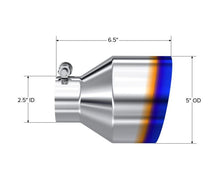 Load image into Gallery viewer, MBRP Univ. T304 Stainless Steel Burnt End Tip 2.5in ID / 5in OD / 6.5in Length Angle Cut Single Wall - Corvette Realm