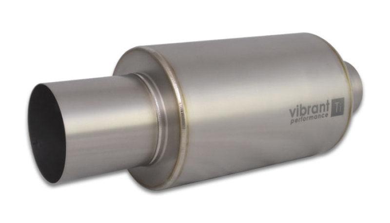 Vibrant Titanium Muffler w/Straight Cut Natural Tip 3.5in Inlet / 3.5in Outlet - Corvette Realm