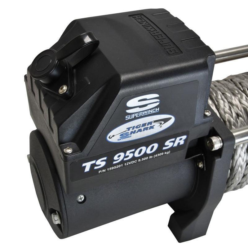 Superwinch 9500 LBS 12V DC 3/8in x 80ft Synthetic Rope Tiger Shark 9500 Winch - Corvette Realm