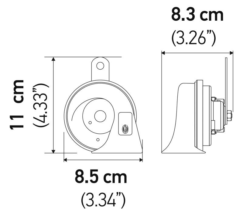 Hella Twin Trumpet Horn Kit 12V 400/500Hz (007424804 = 007424801) - Corvette Realm