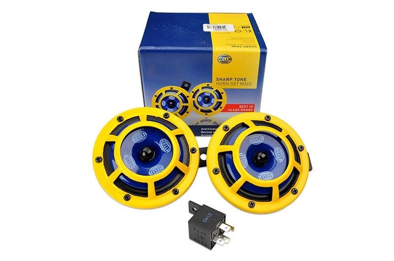 Hella Sharptone Horn Kit 12V 415/350Hz Yellow (3BB922000731 = H31000001) (Min Qty 360) - Corvette Realm