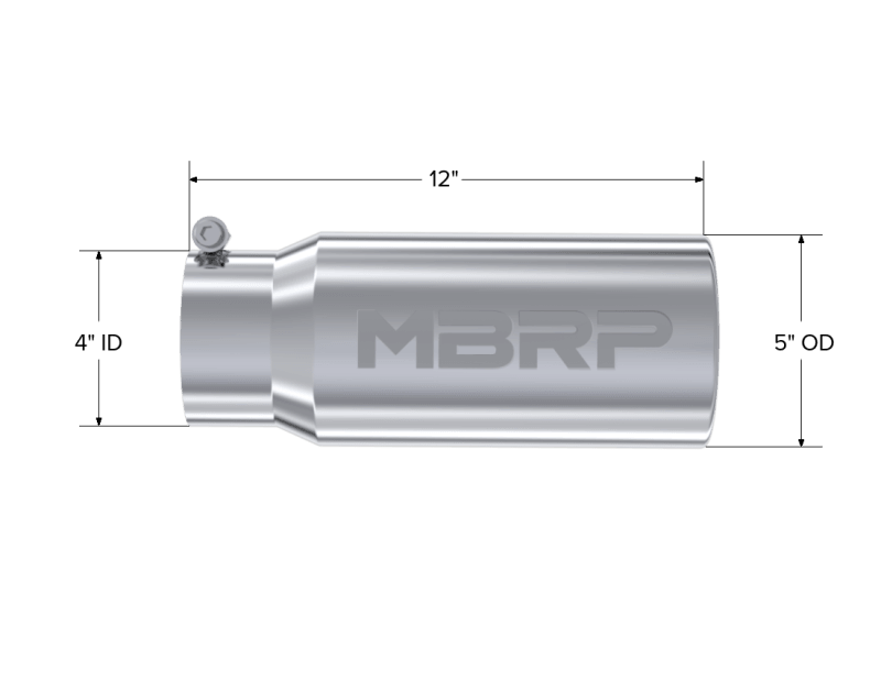 MBRP Universal Tip 5 O.D. Rolled Straight 4 inlet 12 length - Corvette Realm