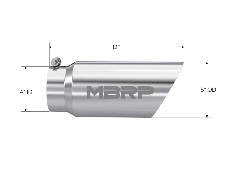 MBRP Universal Tip 5 O.D. Dual Wall Angled 4 inlet 12 length - Corvette Realm