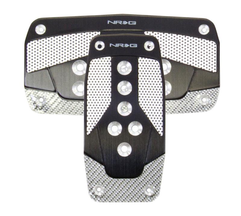 NRG Aluminum Sport Pedal A/T - Black w/Silver Carbon - Corvette Realm