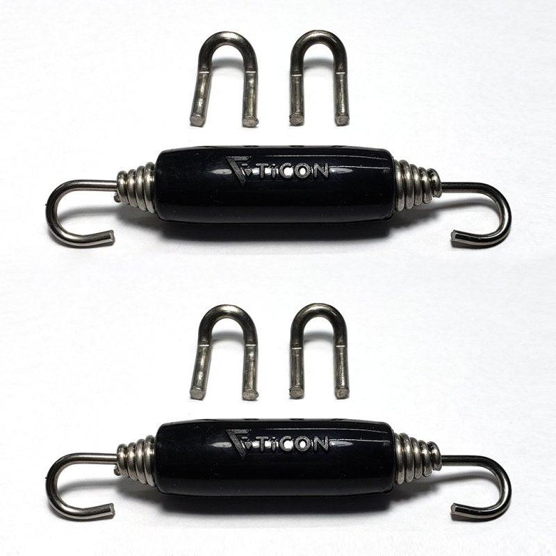 Ticon Industries Black Silicone Titanium Spring Tab and Spring Kit (4 Tabs/2 Springs) - 2 Pack - Corvette Realm