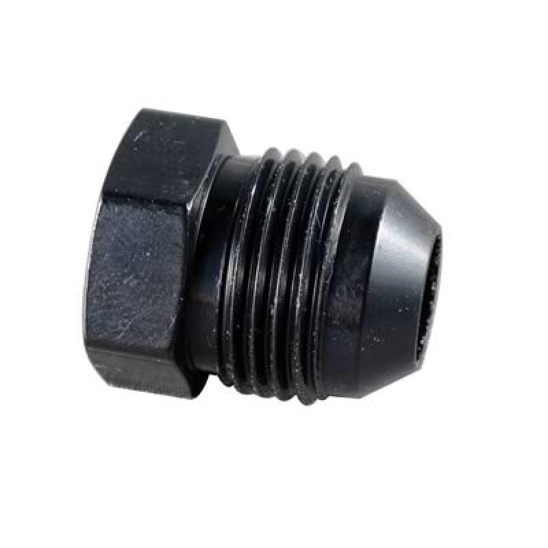 Fragola -6AN Aluminum Flare Plug - Black - Corvette Realm