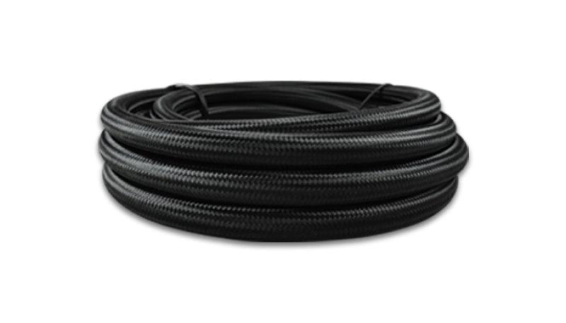 Vibrant -6 AN Black Nylon Braided Flex Hose w/ PTFE liner (5FT long) - Corvette Realm