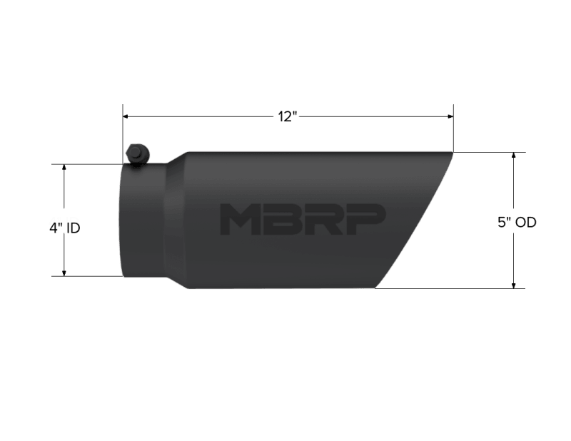 MBRP Universal Tip 5 O.D. Dual Wall Angled 4 inlet 12 length - Black Finish - Corvette Realm