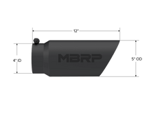 Load image into Gallery viewer, MBRP Universal Tip 5 O.D. Dual Wall Angled 4 inlet 12 length - Black Finish - Corvette Realm