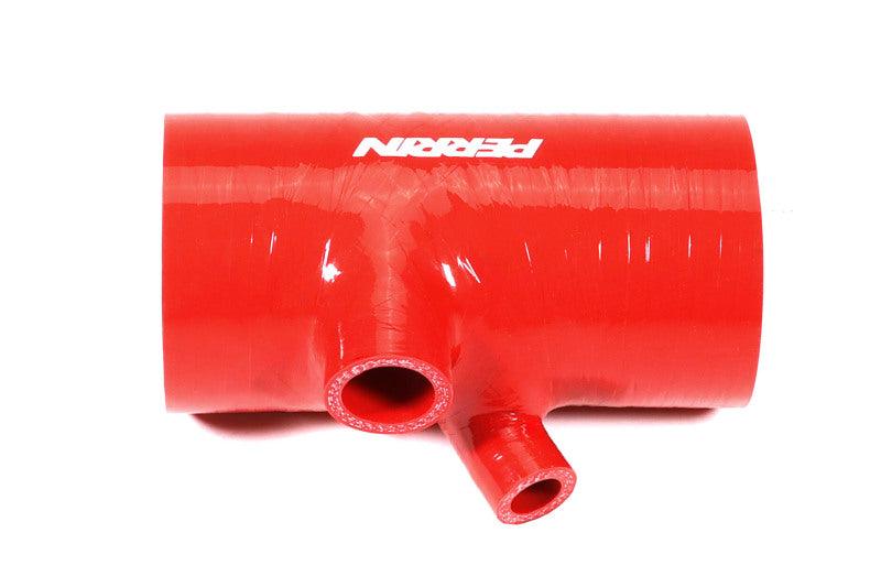 Perrin 2022+ Subaru WRX Red 3in Turbo Inlet Hose w/ Nozzle (Short) - Corvette Realm