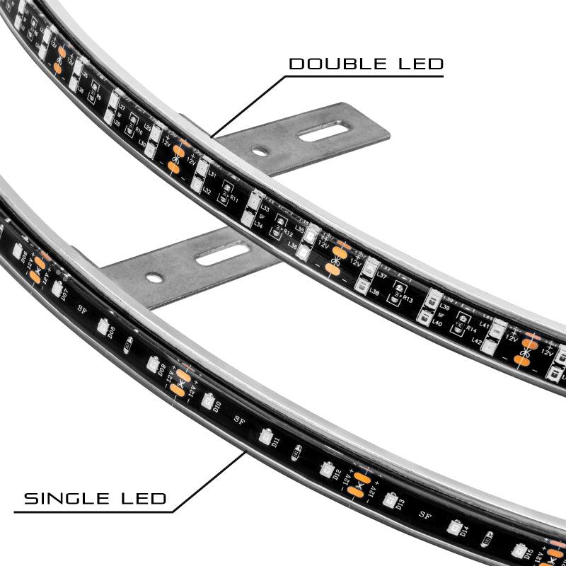 Oracle LED Illuminated Wheel Rings - Double LED - Red - Corvette Realm