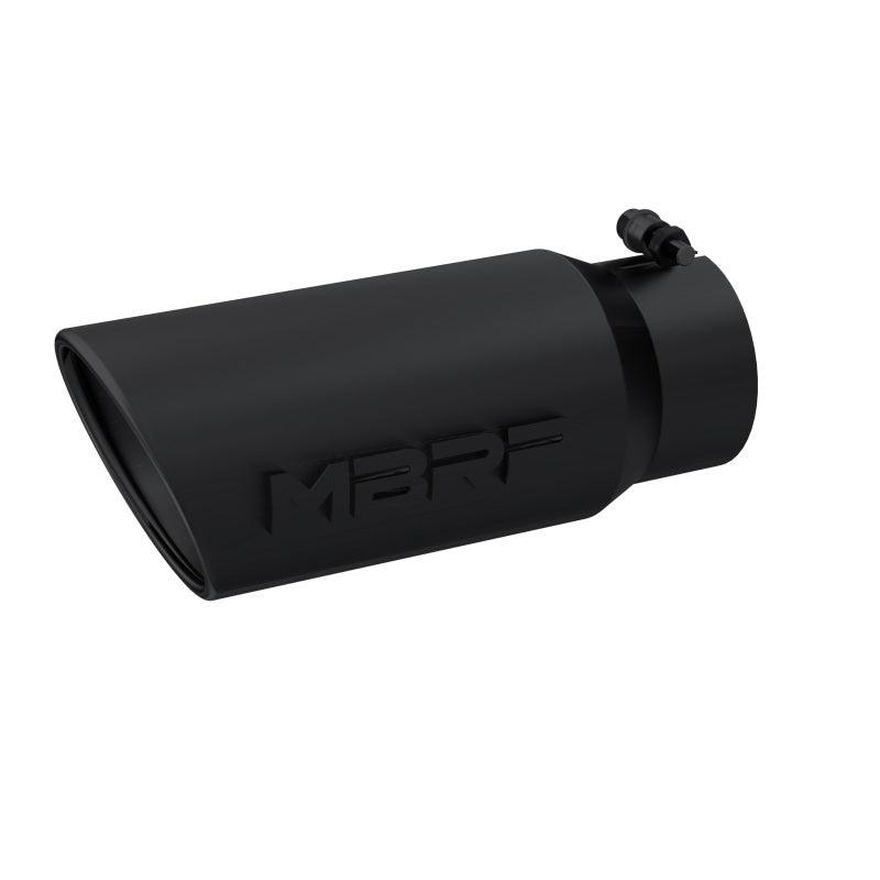 MBRP Universal Tip 5 O.D. Angled Rolled End 4 inlet 12 length - Black Finish - Corvette Realm