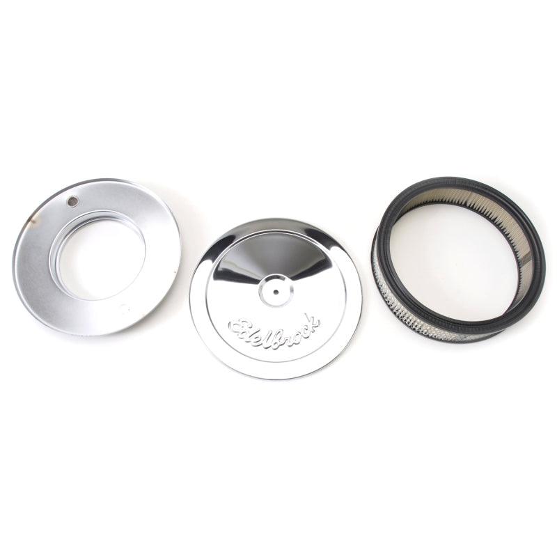 Edelbrock Air Cleaner Pro-Flo Series Round Steel Top Paper Element 10In Dia X 3 5In Chrome - Corvette Realm