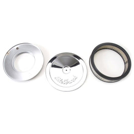 Edelbrock Air Cleaner Pro-Flo Series Round Steel Top Paper Element 10In Dia X 3 5In Chrome - Corvette Realm