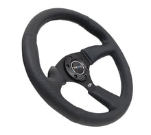 Load image into Gallery viewer, NRG Reinforced Steering Wheel (350mm / 2.5in. Deep) Blk Leather Comfort Grip w/5mm Matte Blk Spokes - Corvette Realm