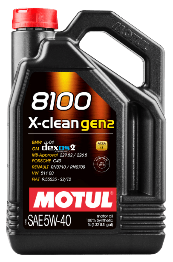 Motul 5L Synthetic Engine Oil 8100 X-CLEAN Gen 2 5W40 - Corvette Realm