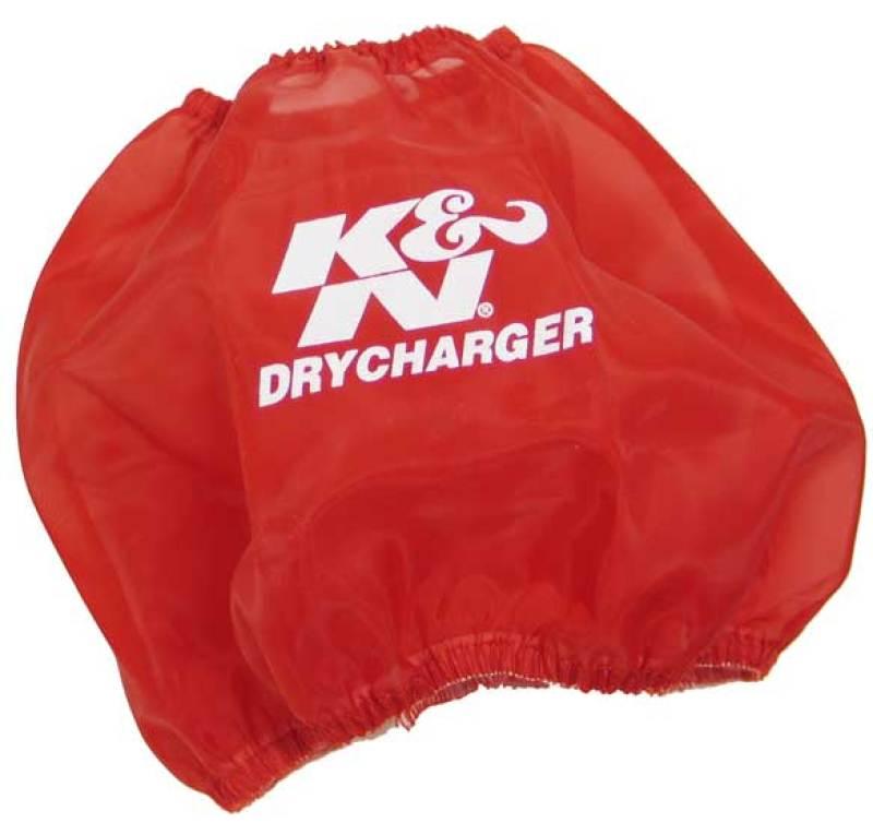 K&N Round Tapered Drycharger Air Filter Wrap Red 7.5in Base ID / 4.5in Top ID / 6in Height - Corvette Realm