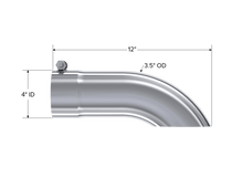 Load image into Gallery viewer, MBRP Universal Tip 3.5in O.D. Turn Down 3.5in inlet 12 length - Corvette Realm