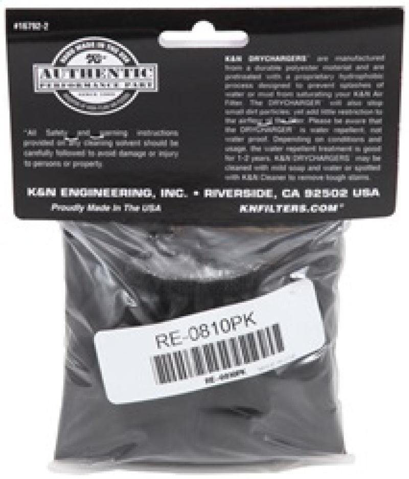 K&N Universal Round Tapered Filter Wrap - Black - 6in Base ID x 4.625in Top ID x 9in Height - Corvette Realm