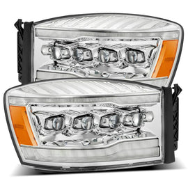 AlphaRex 06-08 Dodge Ram 1500HD NOVA LED Proj Headlights Plank Style Blk w/Seq Signal/DRL/Amber LED - Corvette Realm