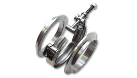 Vibrant T304 SS V-Band Flange Assembly for 2.5in O.D. Tubing incl 2 V-Band flanges & 1 V-Band Clamp - Corvette Realm