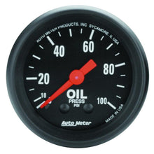 Load image into Gallery viewer, Autometer Z Series 52mm 0-100 PSI Mechanical Oil Pressure Gauge - Corvette Realm