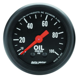 Autometer Z Series 52mm 0-100 PSI Mechanical Oil Pressure Gauge - Corvette Realm