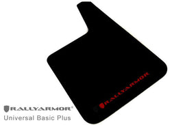 Rally Armor Universal Fit (No Hardware) Basic Plus Black Mud Flap w/ Red Logo - Corvette Realm