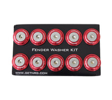 Load image into Gallery viewer, NRG Fender Washer Kit w/Rivets For Plastic (Red) - Set of 10 - Corvette Realm