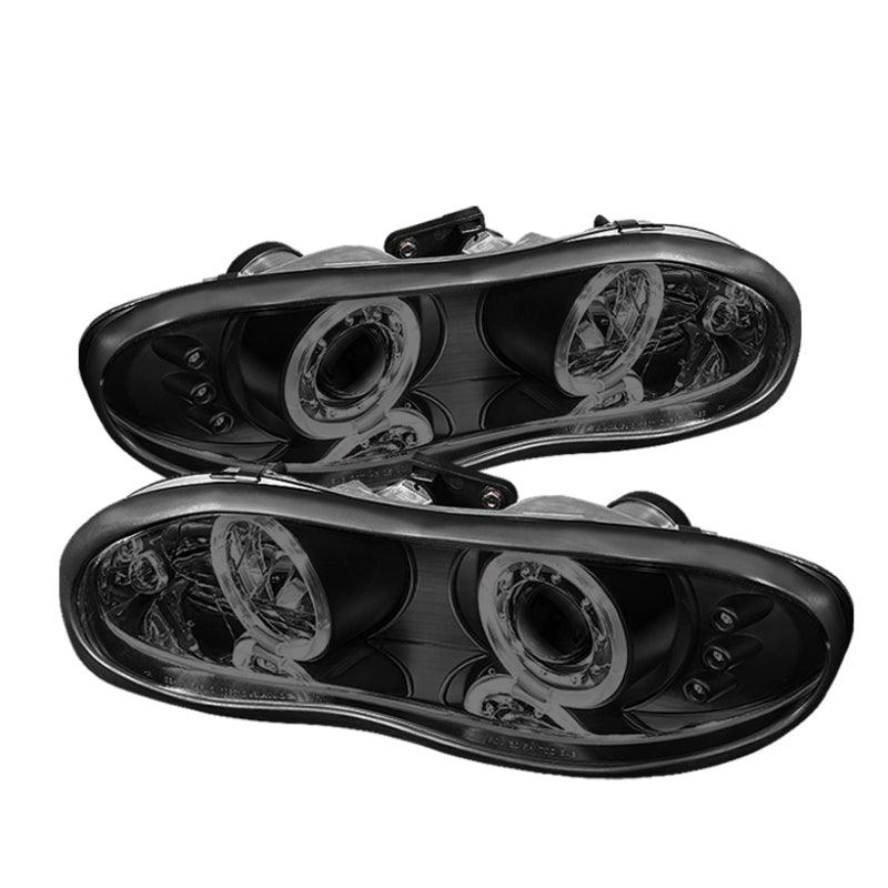 Spyder Chevy Camaro 98-02 Projector Headlights LED Halo LED Blk Smke - Low H1 PRO-YD-CCAM98-HL-BSM - Corvette Realm