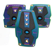 Load image into Gallery viewer, NRG Aluminum Sport Pedal M/T - Neochrome w/Black Rubber Inserts - Corvette Realm